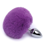 BUNNY TAIL BUTT PLUG - SMALL PURPLE 